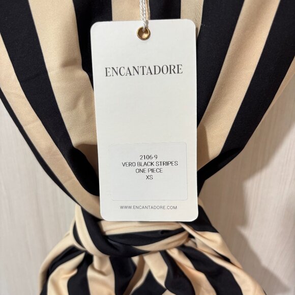 Encantadore, Vero Black Stripes One Piece, NWT, Sz XS - Picture 4 of 7